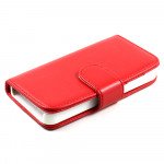 Wholesale iPhone 4S / 4 Simple Flip Leather Wallet Case (Red)